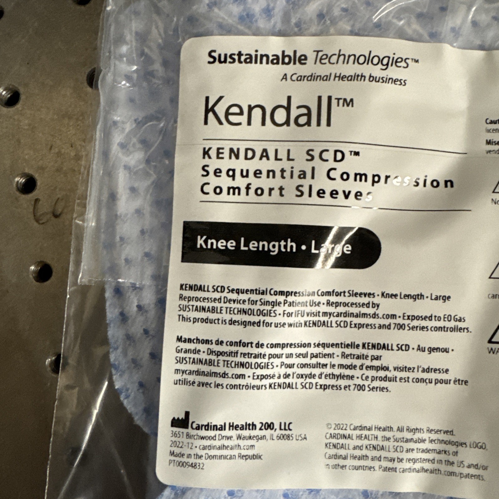KENDALL SCD Sequential Compression Comfort Sleeves Knee Large 74023R Box Of 5
