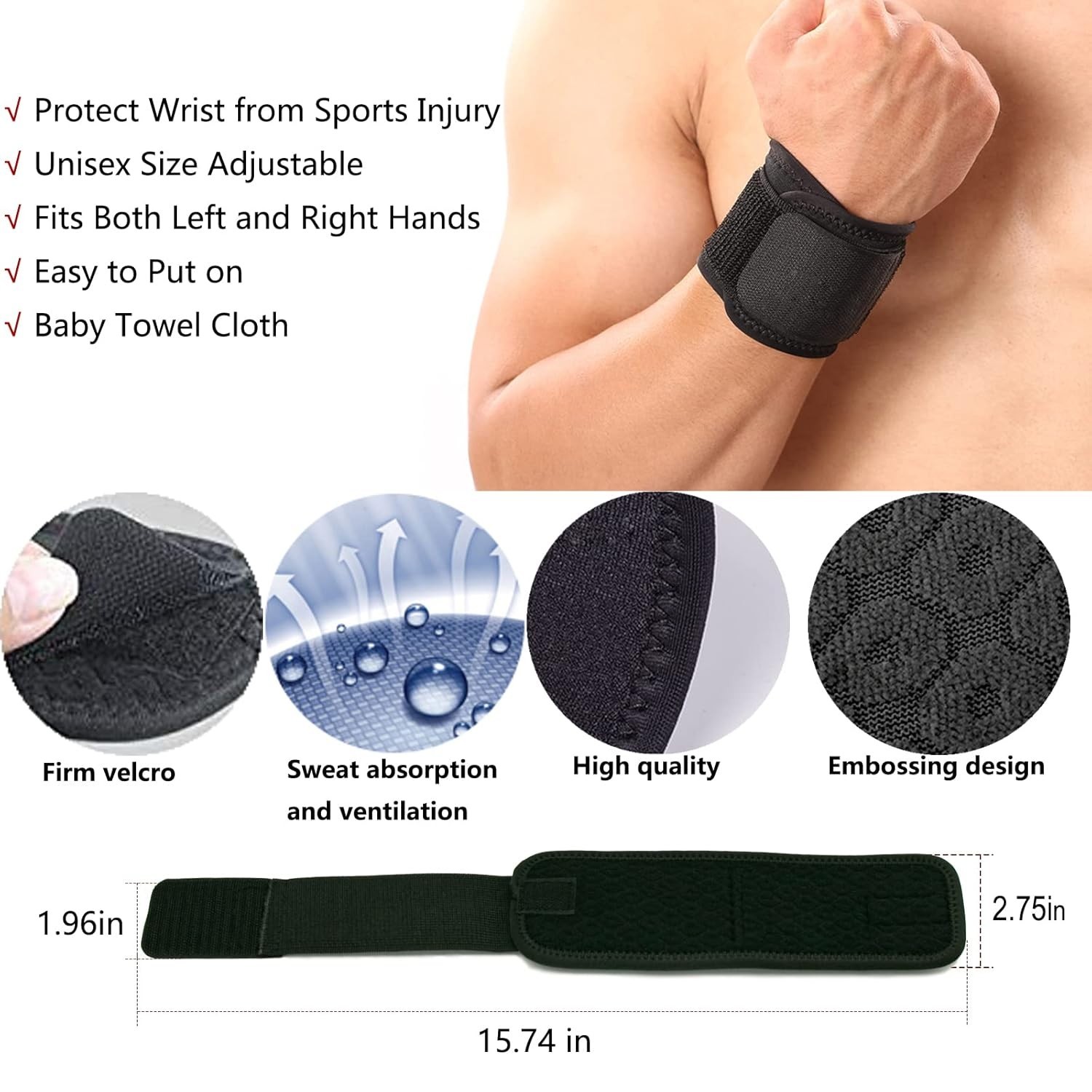 2 Pack Adjustable Wrist Brace for Carpal Tunnel – Flexible & Comfortable Relief