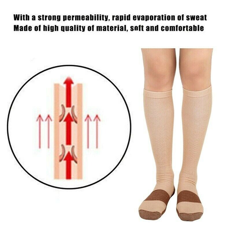 3 Pack Compression Socks (8-15mmHg) Moisture Wicking Cotton Support Stocking US