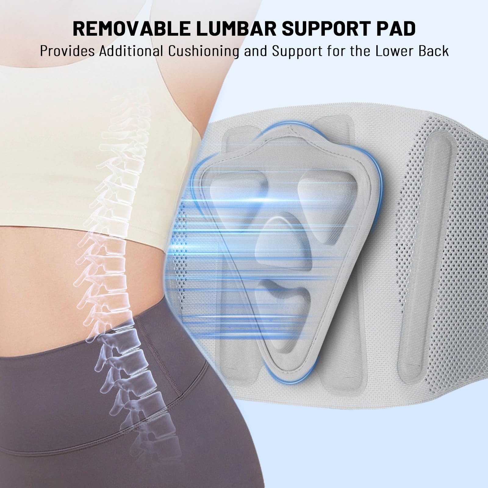 Heavy-Duty Adjustable Back Brace-Size XLBelly 45.3-53.1 in Features Removable…
