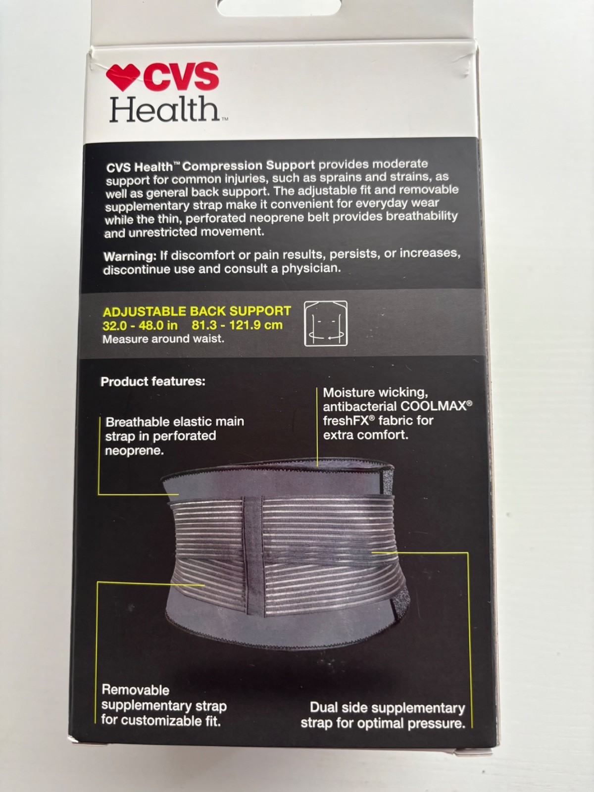 CVS Health Compression Moderate Support Adjustable Back Brace
