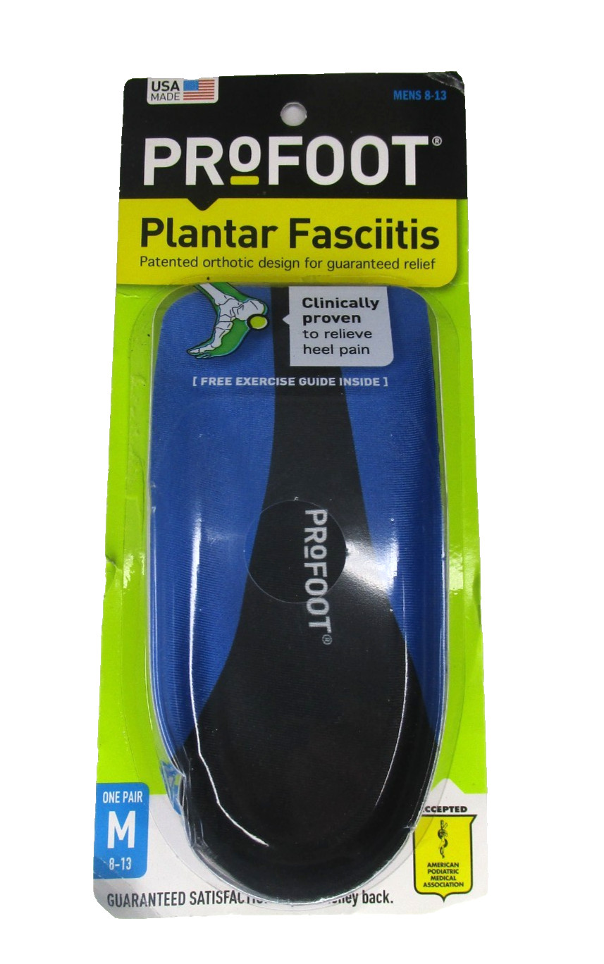 NEW~Profoot Orthotic Insoles for Plantar Fasciitis/Heel Pain~Men’s SZ 8-13 USA