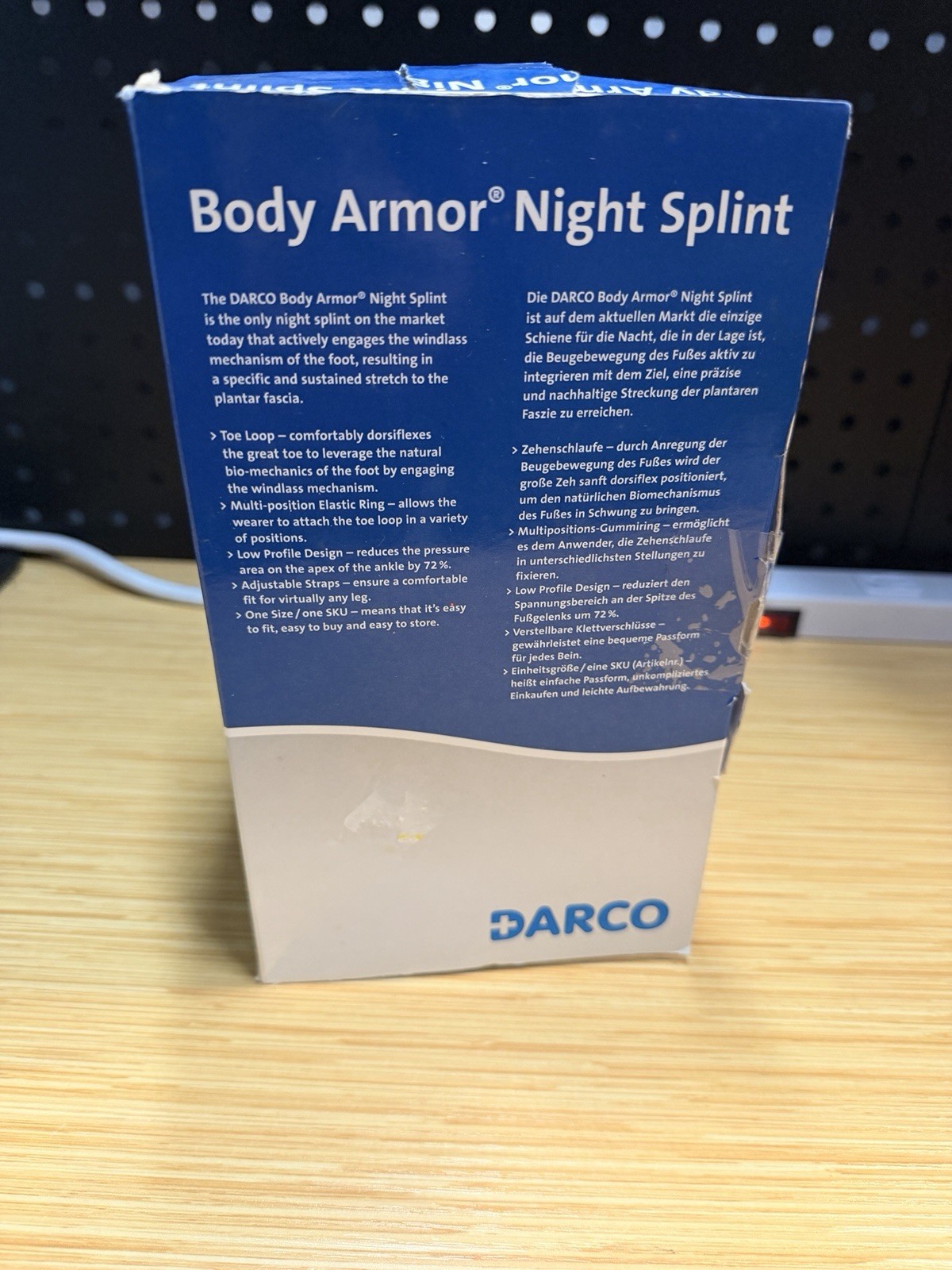 Darco Body Armor Night Splint Standard White Foot Size: Universal *