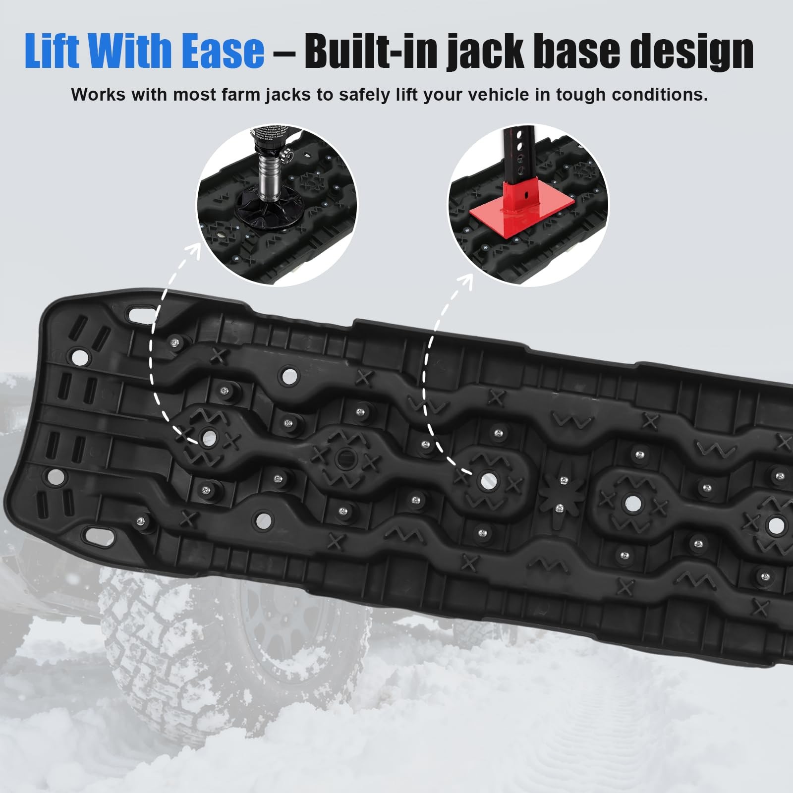 Off-Road Recovery Traction Boards, 2PCS Heavy-Duty Tracks for Sand, Mud, Snow…