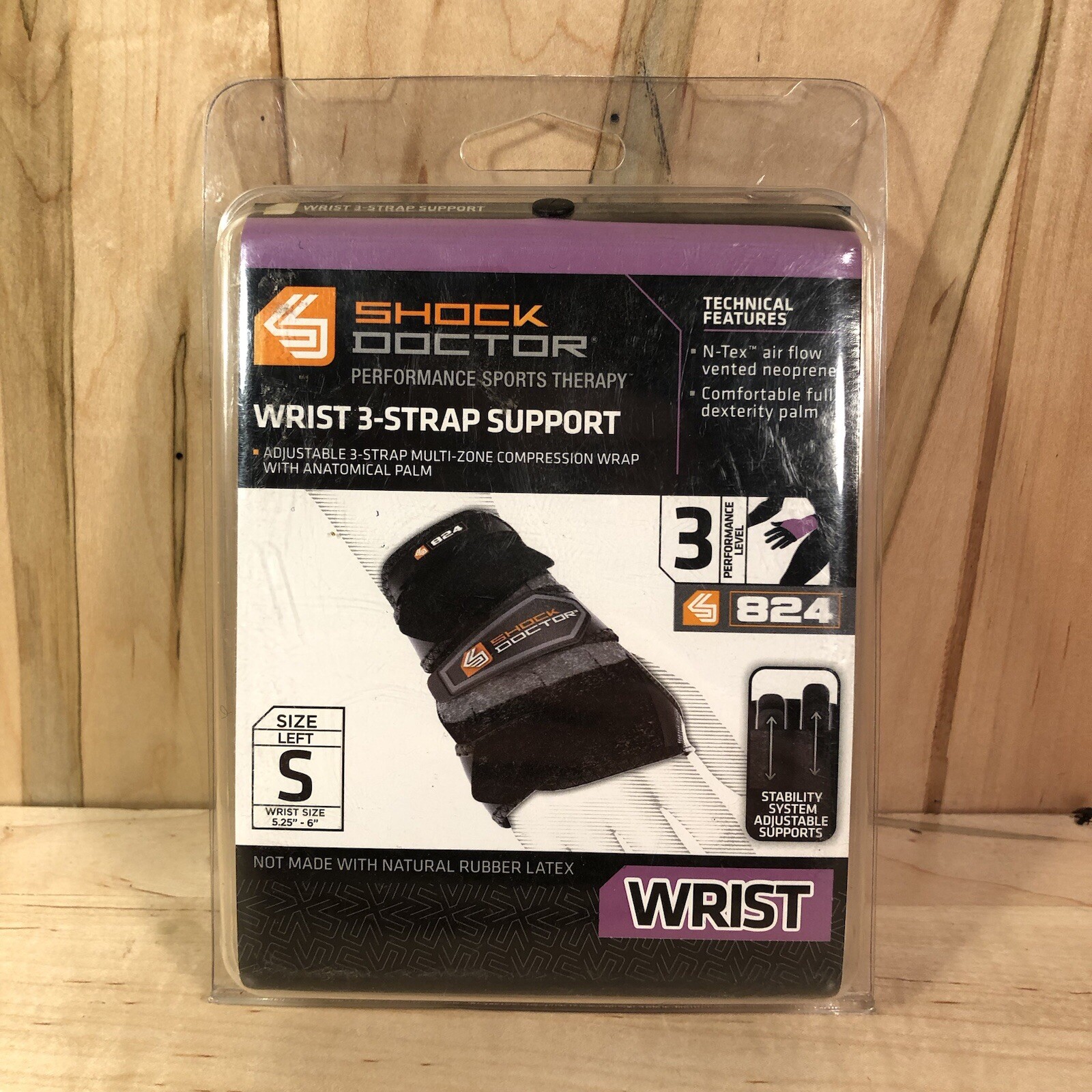 Shock Doctor Wrist 3-Strap Support – Performance Level 3: Left Size S – 824