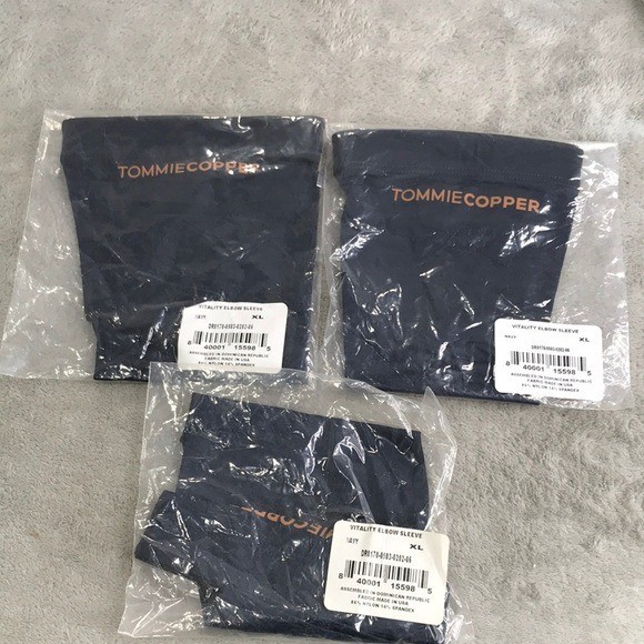 Tommie Copper Set of 3 Performance Elbow Sleeves Navy Blue Unisex Size XL