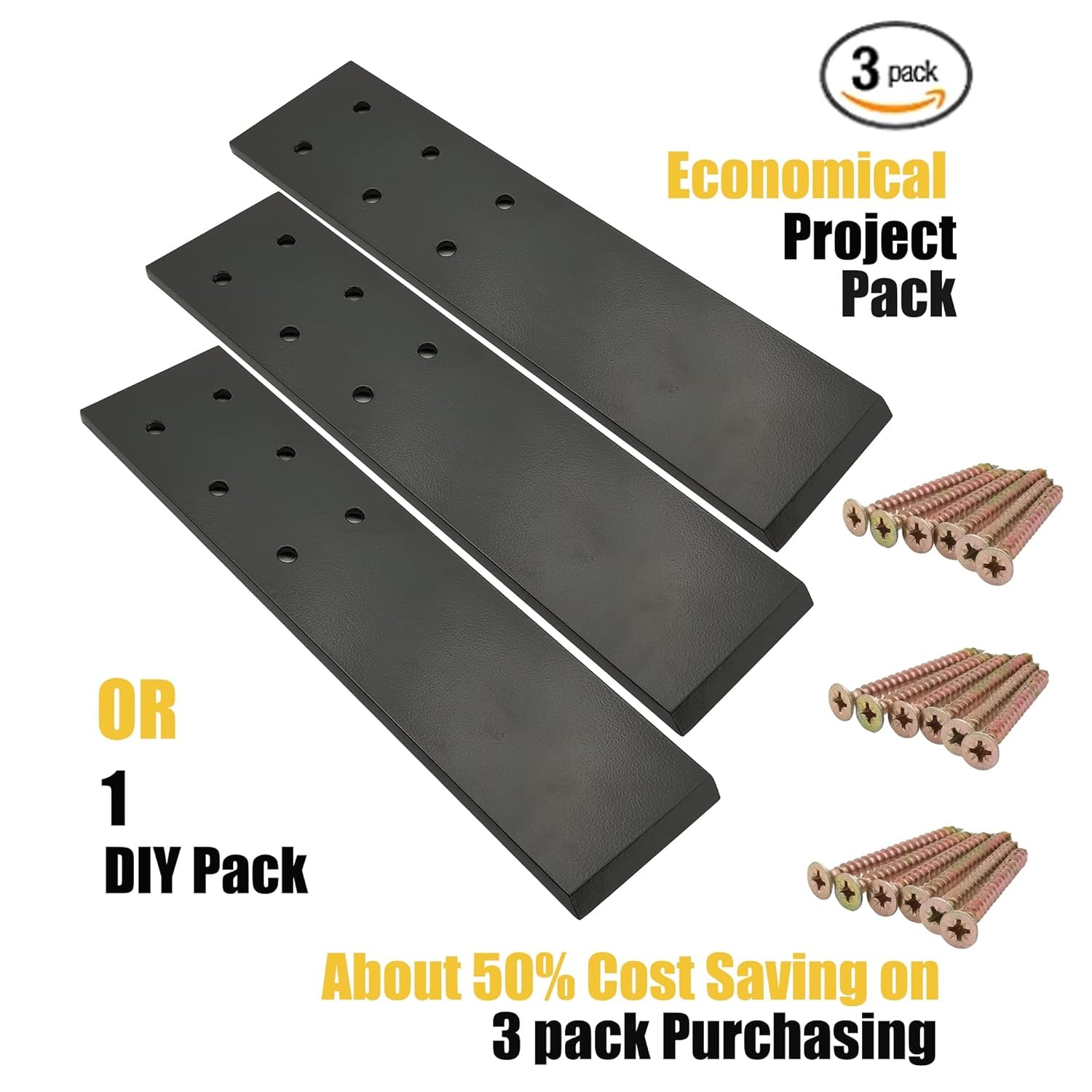 (3-Pack) Countertop Support Bracket,Top Mount,Solid Heavy Duty Knee Wall Hidden