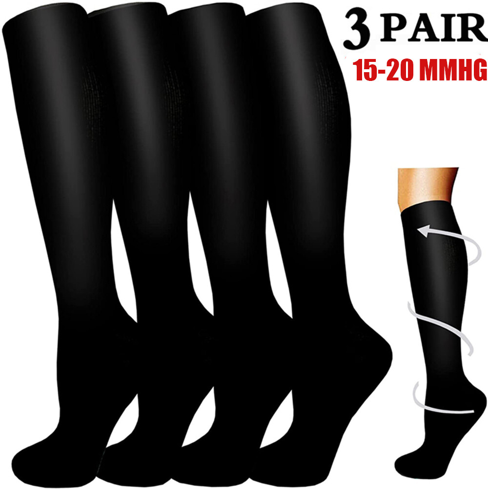 Compression Socks Wide Calf for Swelling Pain Edema Recovery Nursing, S-XL
