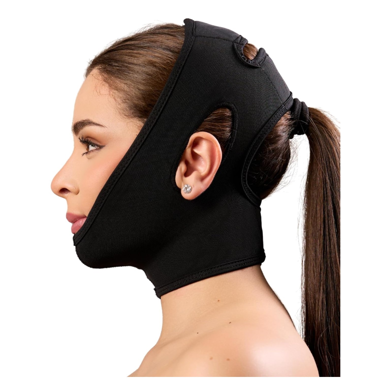 Adjustable Face Compression Bandage – Black