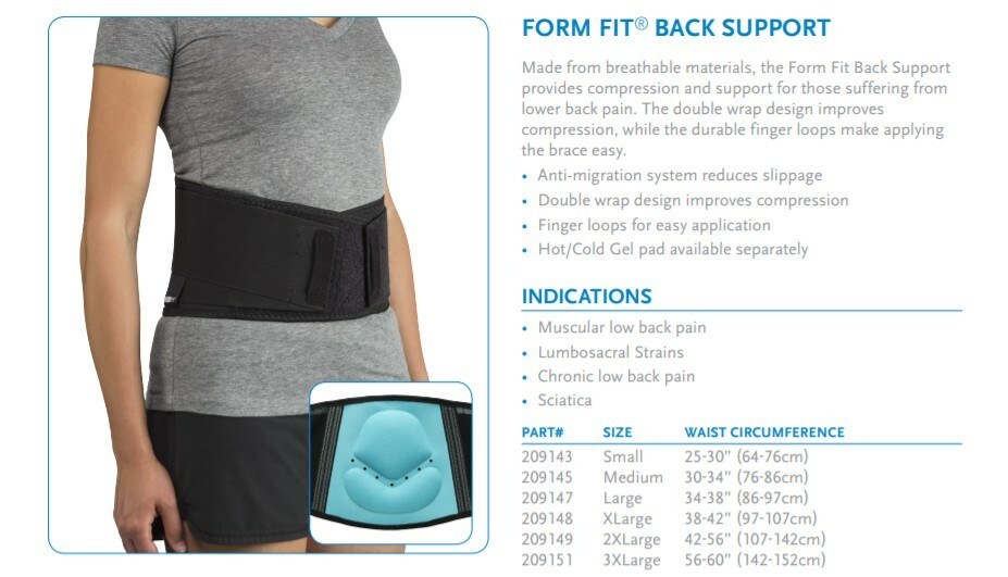 Ossur Form Fit Advanced Back Support Med NWT 209145-Original Packaging