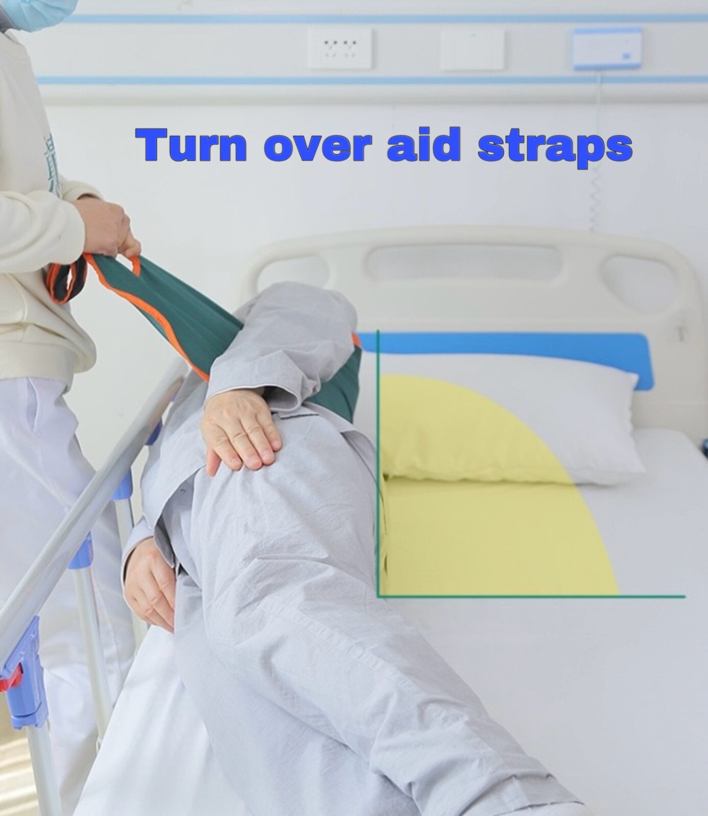 Decubitus Care Pad Bed-Sore Nursing Pads for Elderly/Patient Turn Over Aid Strap
