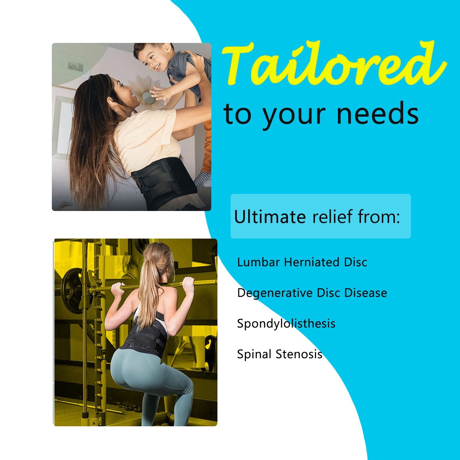 Back Brace for Lower Back Pain Relief Women & Man From Sciatica, Herniated Di