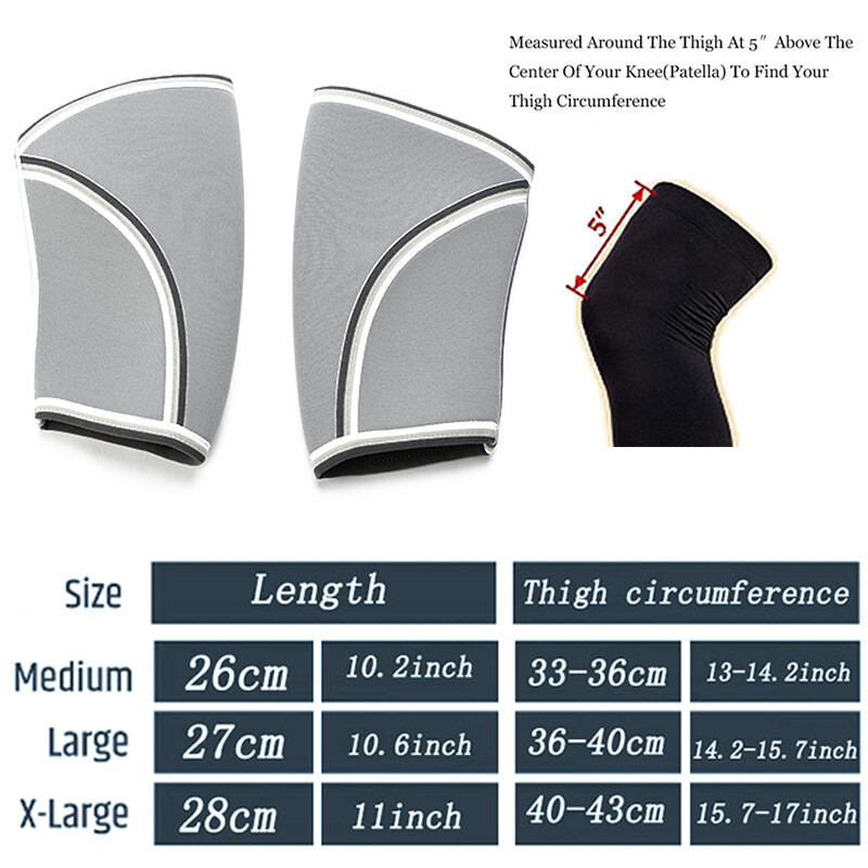 Heavy Duty Knee Support Brace 7mm Sleeves Joint Weightlifting Crossfit Squats US