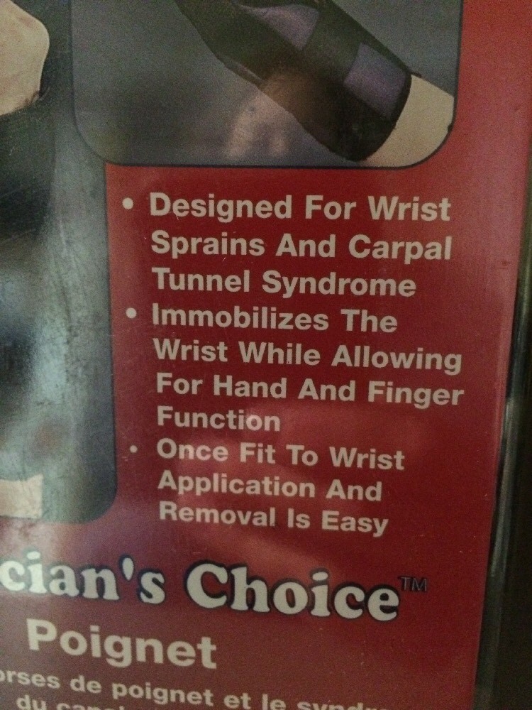 Physicians Choice Wrist Mate Brace 8” 2Pc Universal #5000-0505 NIP