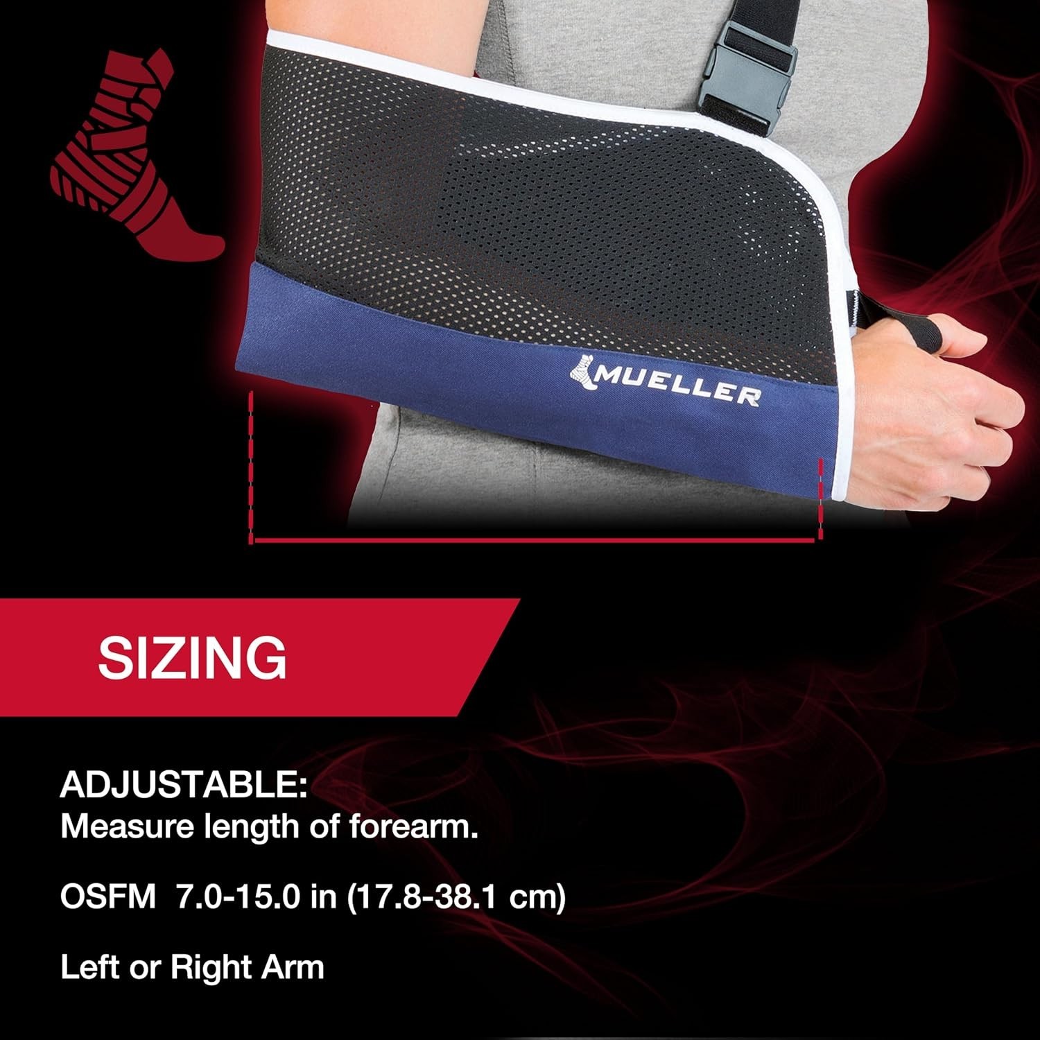 Comfortable Adjustable Arm Sling for Arm Injury Recovery – One Size Fits Most