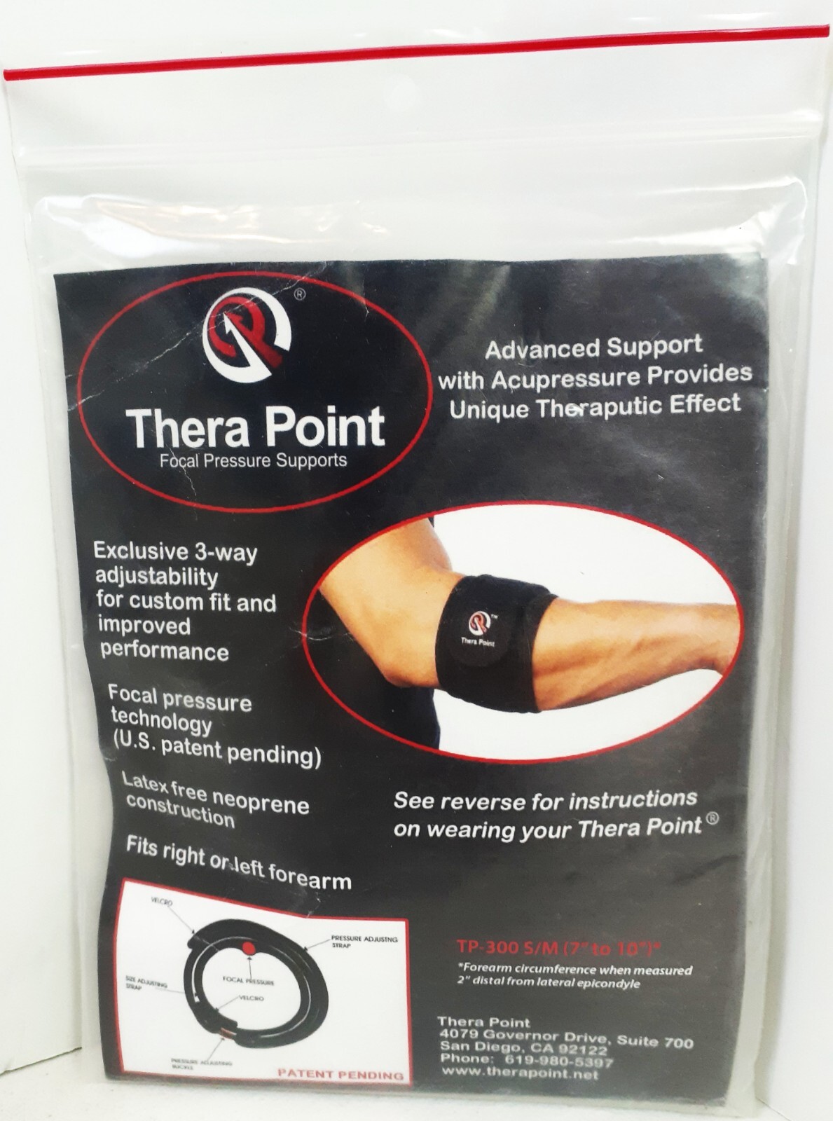 Thera Point Focal Pressure Support w Acupressure Tennis Elbow Brace TP-300 S/M