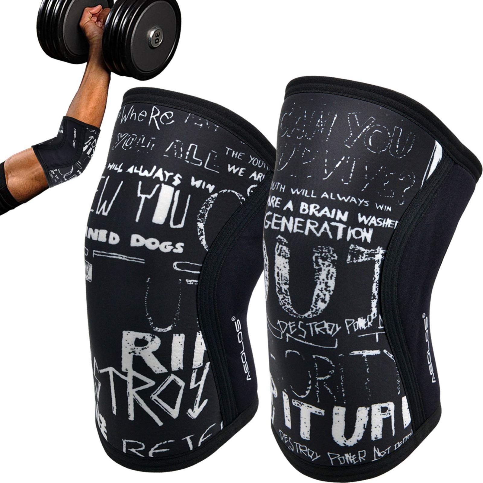 Elbow Support Sleeves – Pair for Weightlifting, Powerlifting, Squats, Golf & Bas