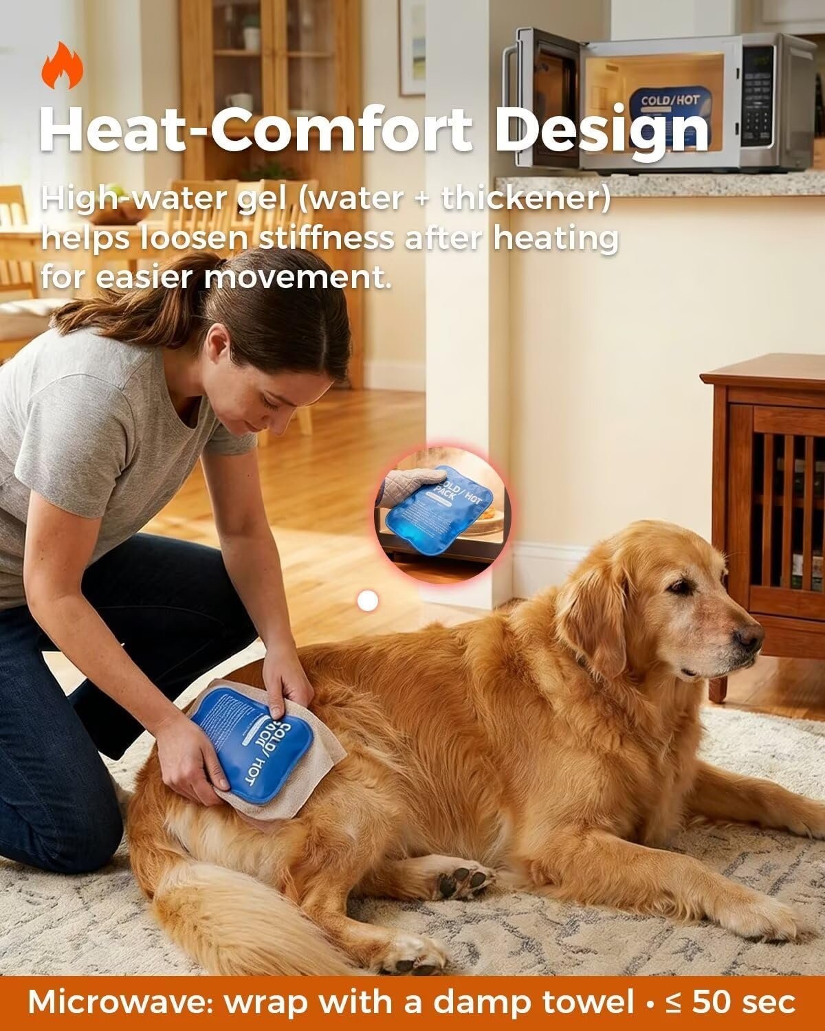 Hip Brace for Dogs with Hot & Cold Therapy, 2 Gel Packs Included-XL | Quick-swap