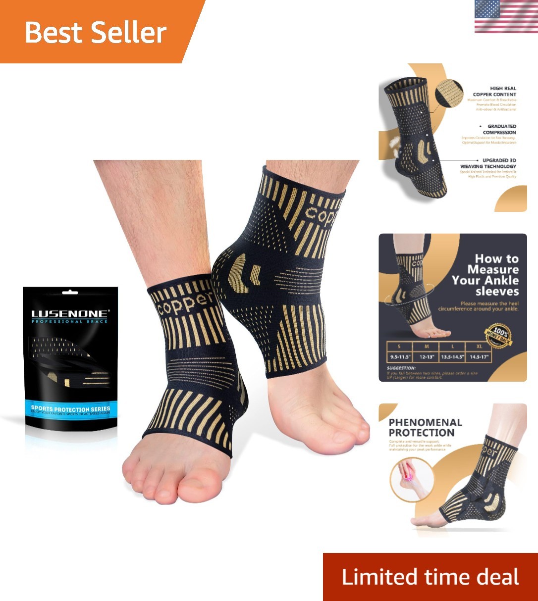 Lightweight Copper Ankle Brace – Breathable Compression for Active Lifestyles