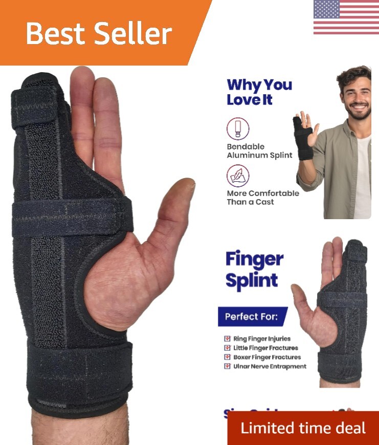 Premium Adjustable Finger Splint for Quick Recovery – Right Hand, Small/Mediu…