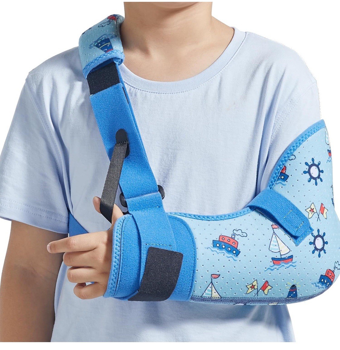Kids Arm Shoulder Sling Wrist Strap – Left Arm XS 22.5-26” Blue Marine Design