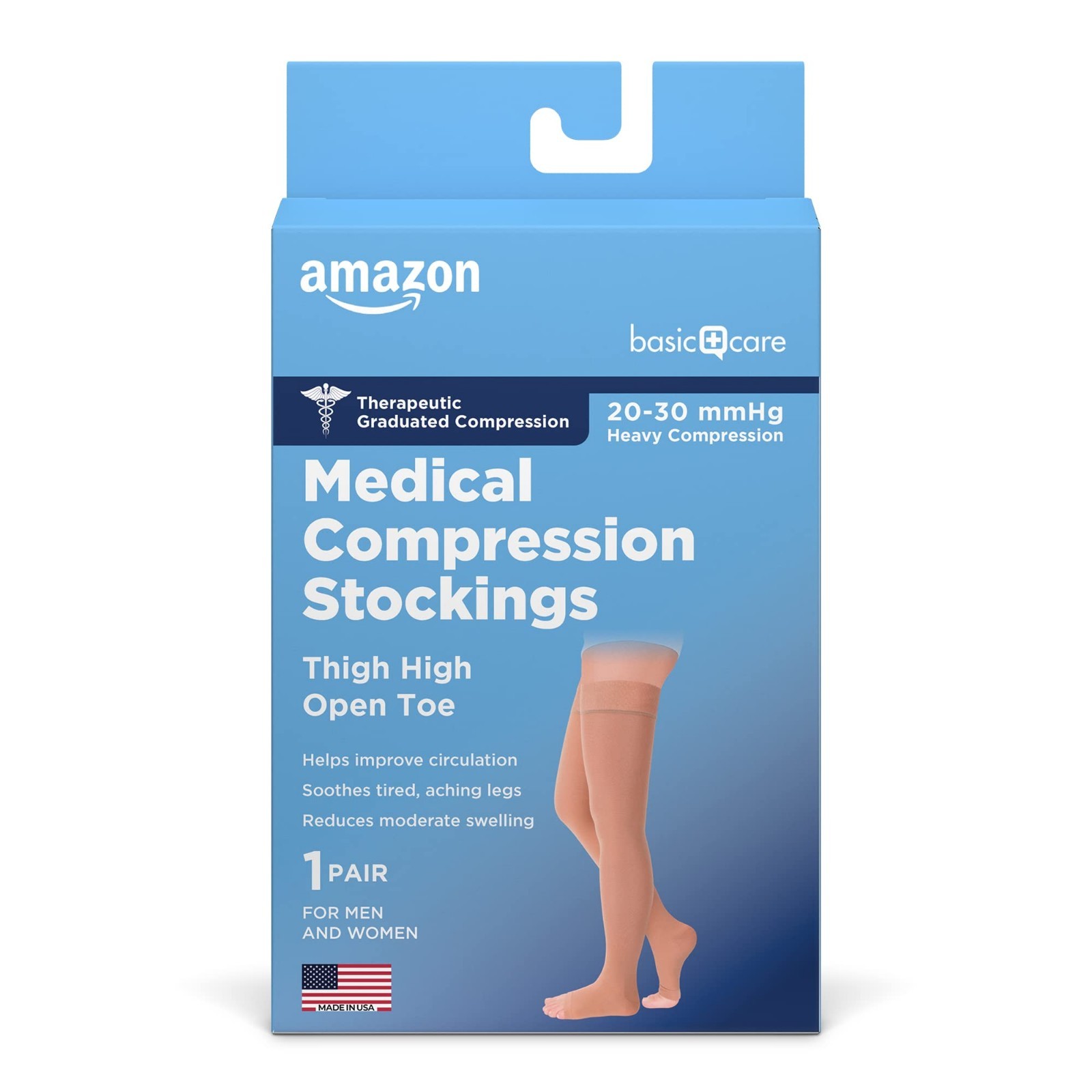 Compression Stockings for Circulation & Varicose Veins, 20-30 mmHg, Thigh Length