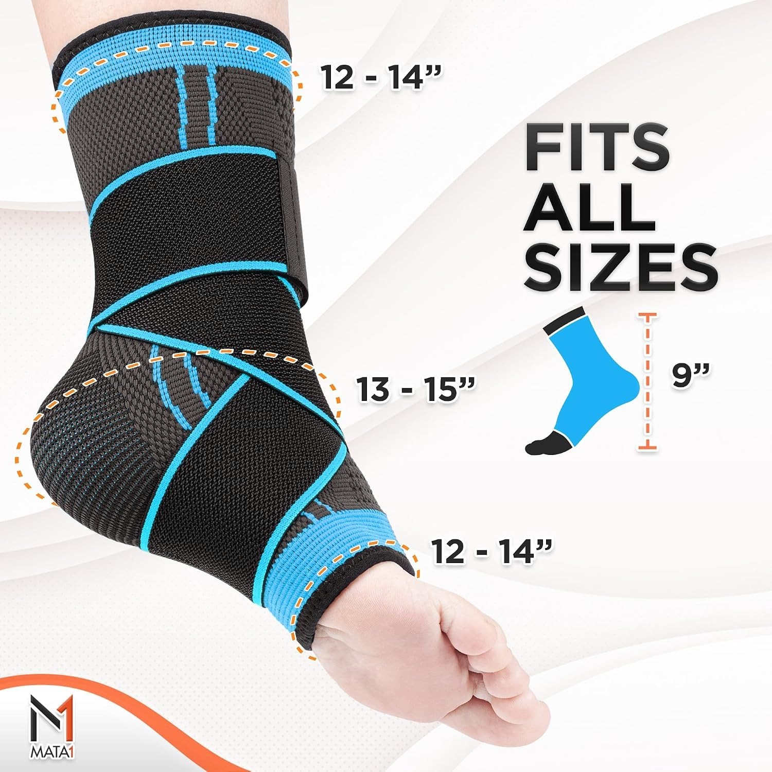 Compression Ankle Support Sleeve – Black/Blue for Daily Use & Sports Activities