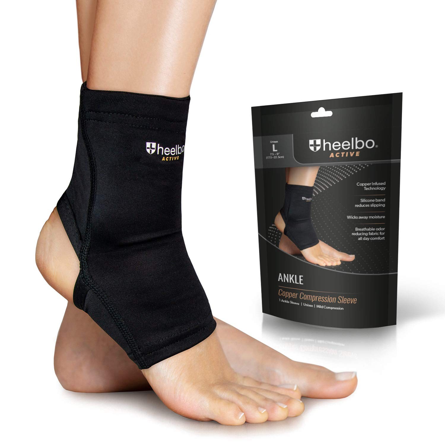 Copper-Infused Ankle Compression Sleeve – All-Day Comfort, Non-Slip Band