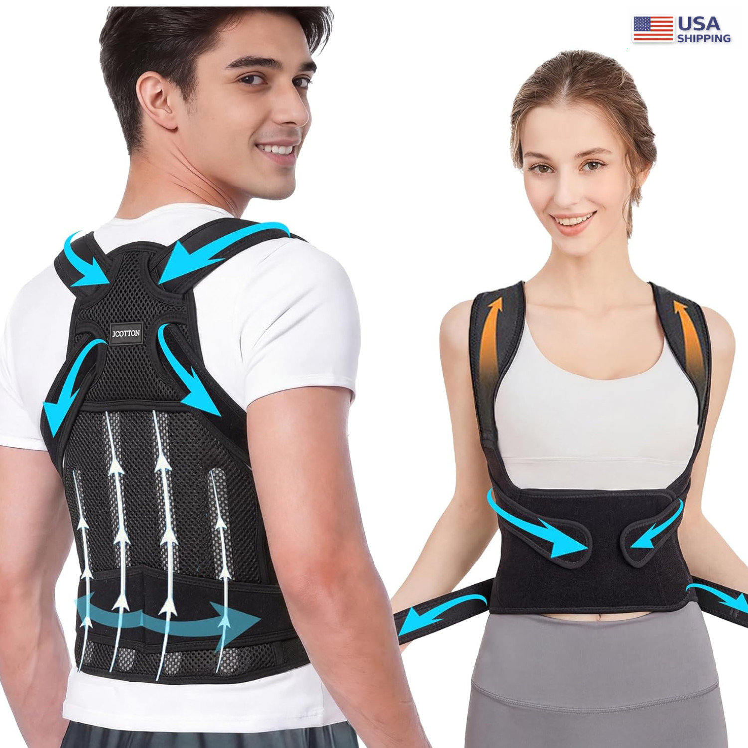 Adjustable Posture Corrector Back Support Brace Shoulder Straightener Women Men