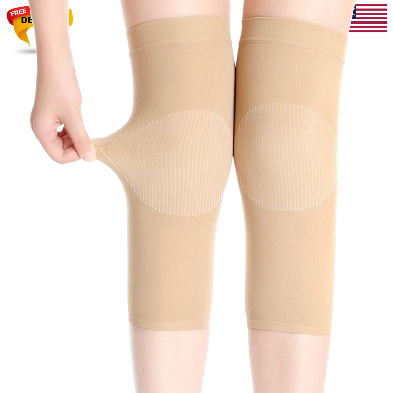 1 Pair Knee Sleeves for Women & Men, Lightweight Thin Knee Sleeves for Knee P…
