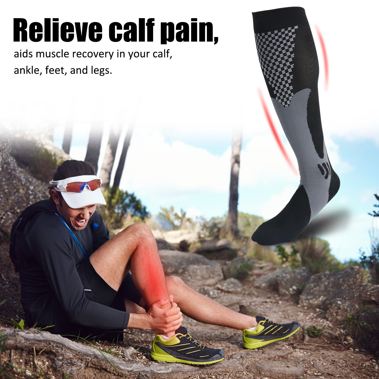 3 Pair Men Women Compression Socks Varicose Veins Leg Relief Pain Anti Fatigue