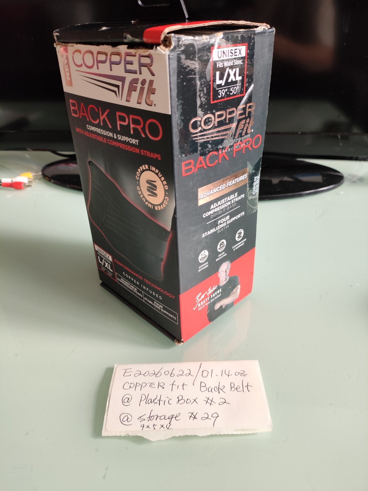 Back Pro Compression and Support Belt Copper Fit S/M 28”-39”