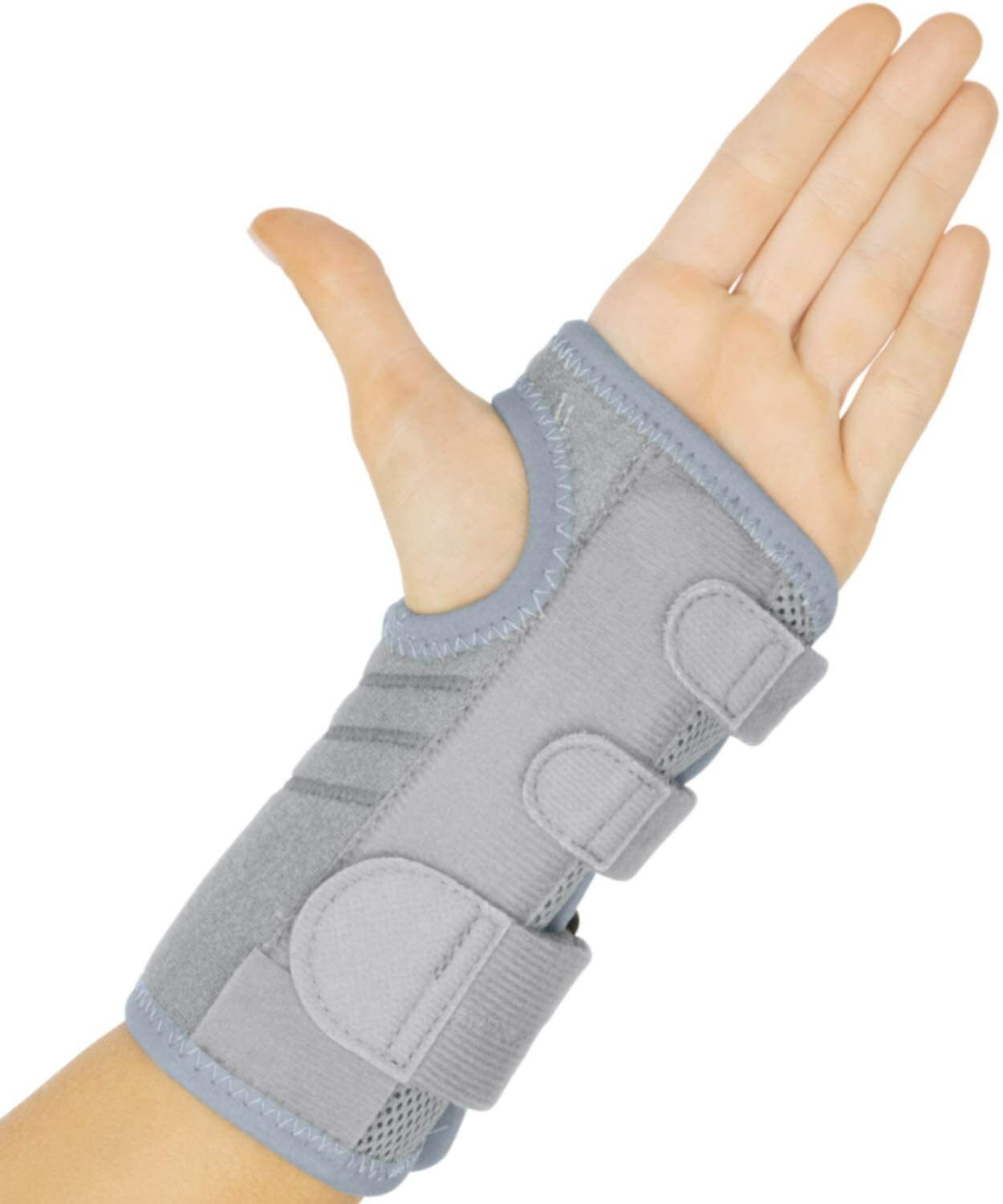 REVERSIBLE Wrist Brace for Carpal Tunnel Left & Right Hand Support – Gray