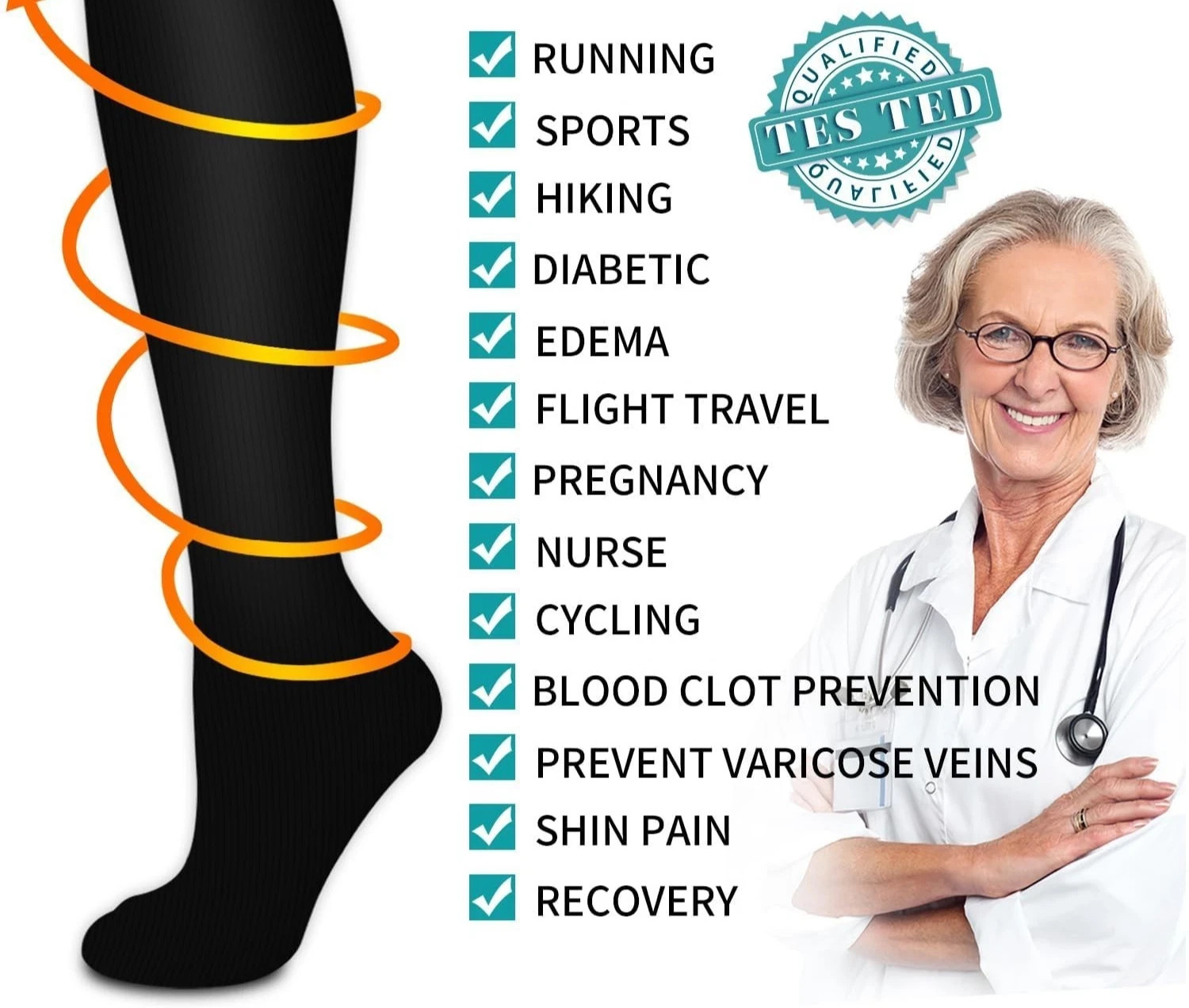 PICK A PAIR Copper Compression Socks for Women & Men S/M FAST FREE USA SHIPPER