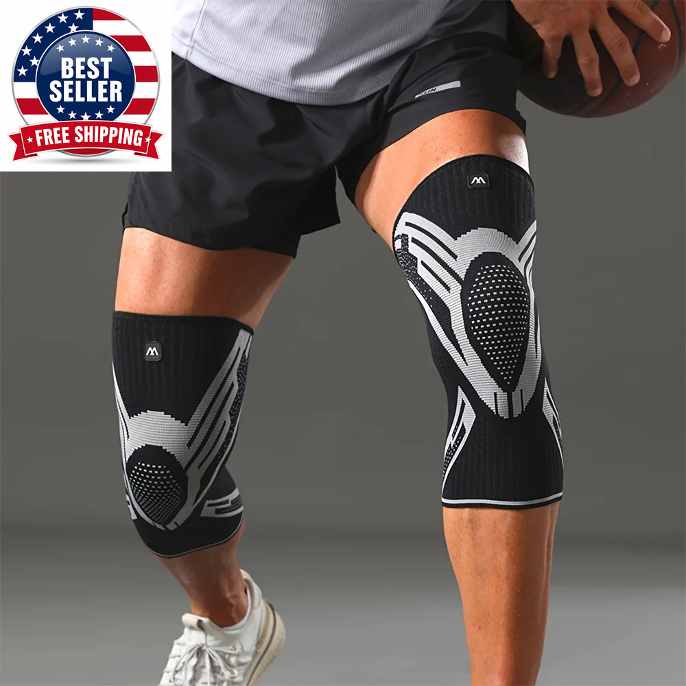 1 Pcs Compression Knee Support Sleeve Elastic Breathable Knee Pads Brace Springs