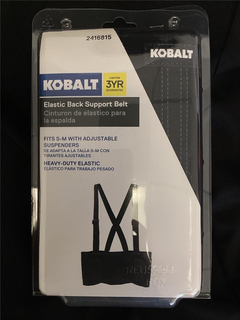 + Kobalt Back Support Belt Heavy-Duty Elastic Adjustable S-M #2416815 NEW
