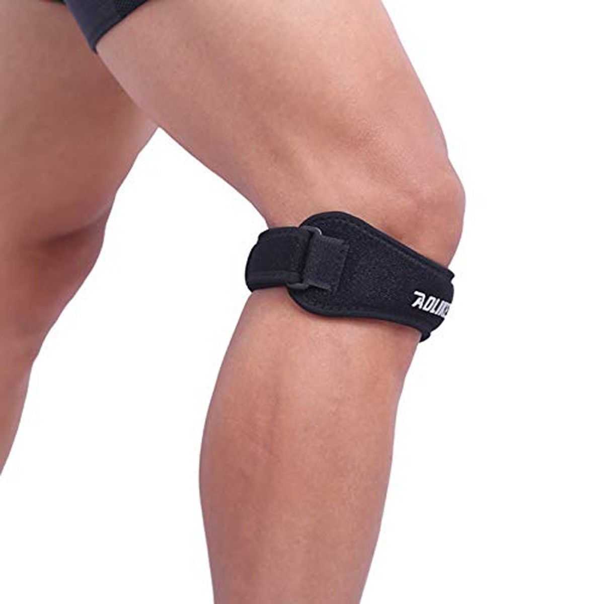 Knee Stabilizing Brace Support Black, Adjustable, Non-Slip (Black)