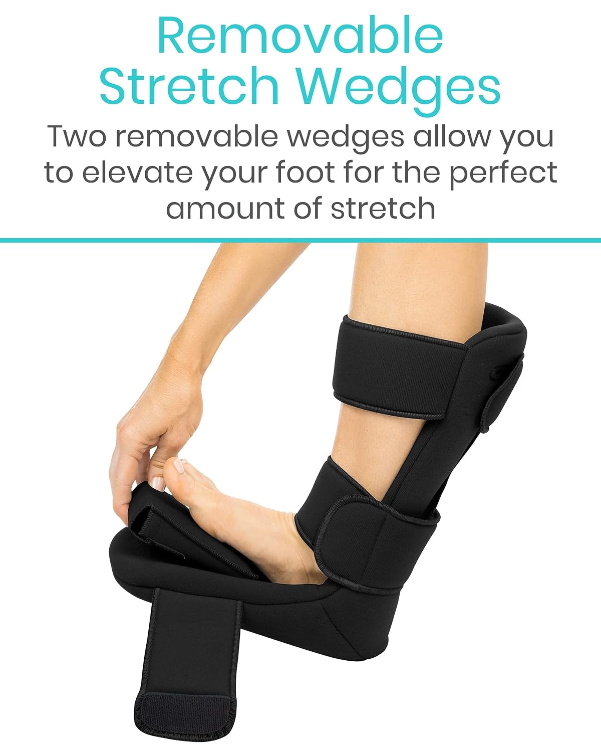 Vive Plantar Fasciitis Night Splint Plus Trigger Point Stretch Wedges – Soft Leg