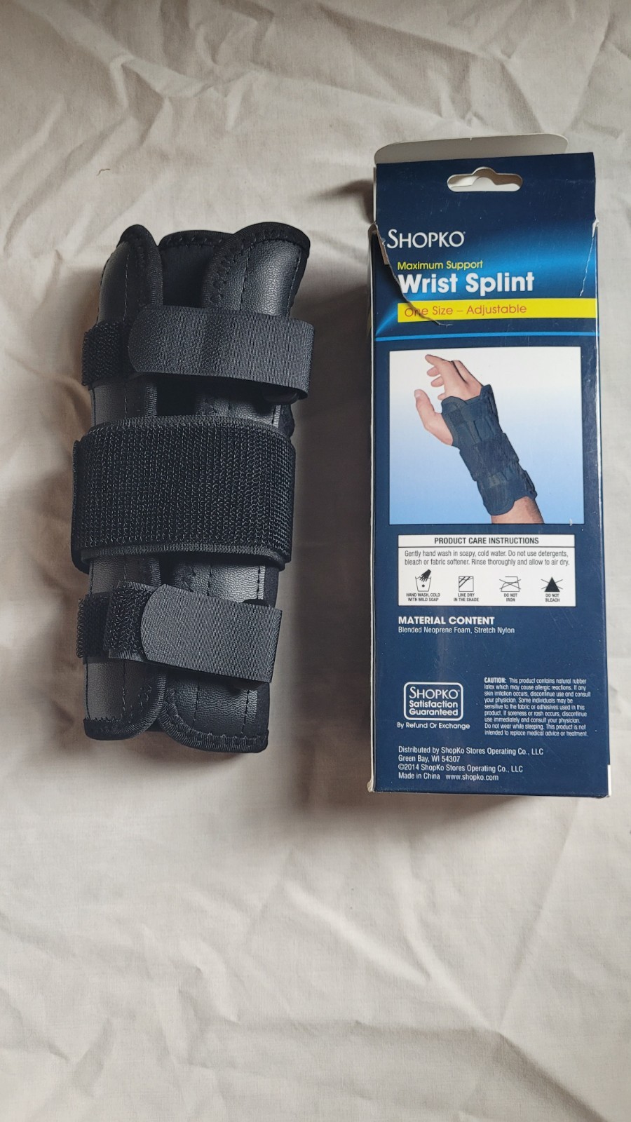 Shopko Maximum Support One-size Adjustable Wrist Splint New, Open-box