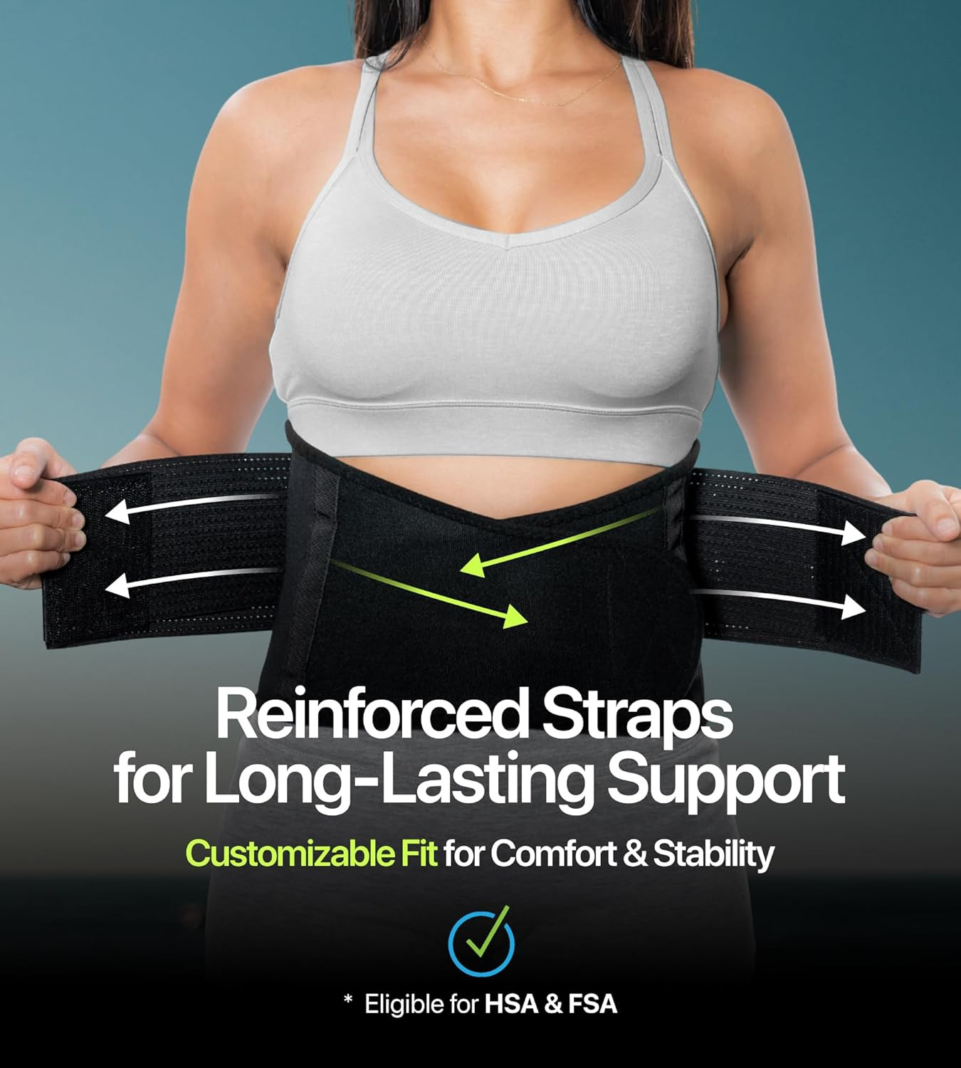 Plus Size Back Brace for Lower Back Pain Relief – Adjustable Lumbar Support Belt