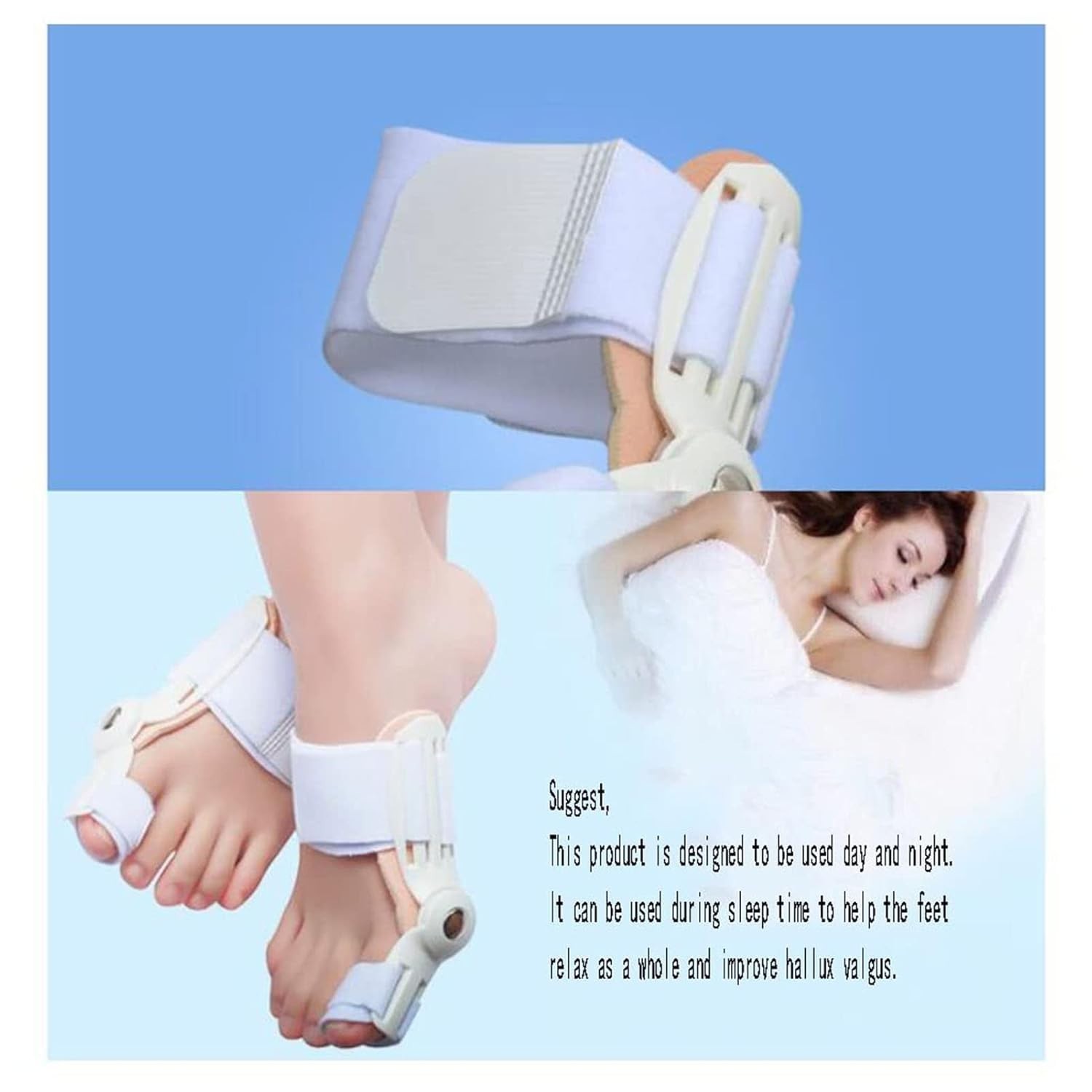 Bunion Corrector Big Toe Straightener Adjustable Bunion Splint Silicone Pad