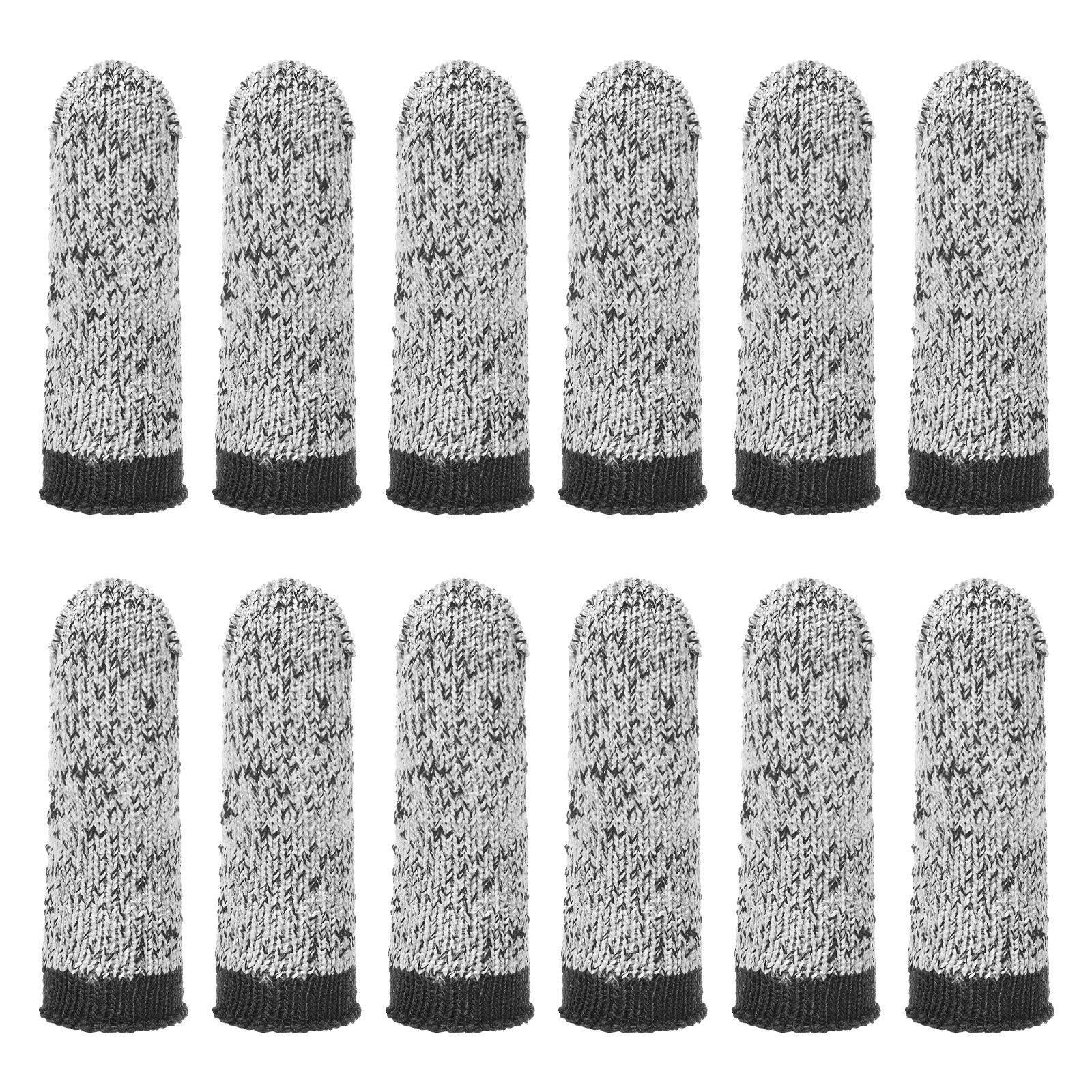 12pcs Fingers Protective Cutting Covers, for Fingertip [Grey Black]
