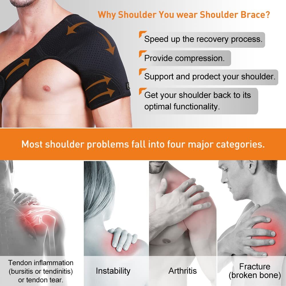 Shoulder Brace Torn Rotator Cuff Support Pain Relief Tendonitis Sleeve Wrap Gym