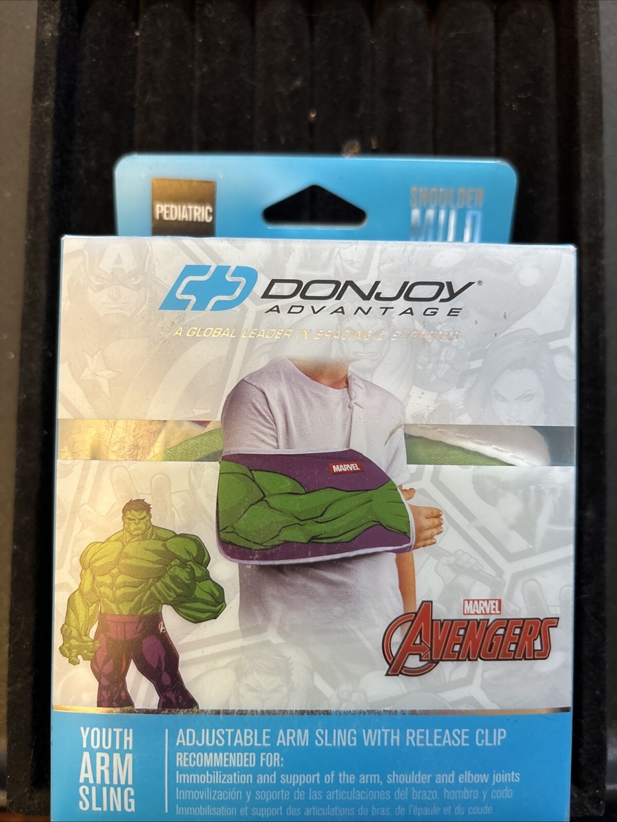 DonJoy Marvel Hulk Mild Shoulder Arm Sling Adjustable Pediatric Size