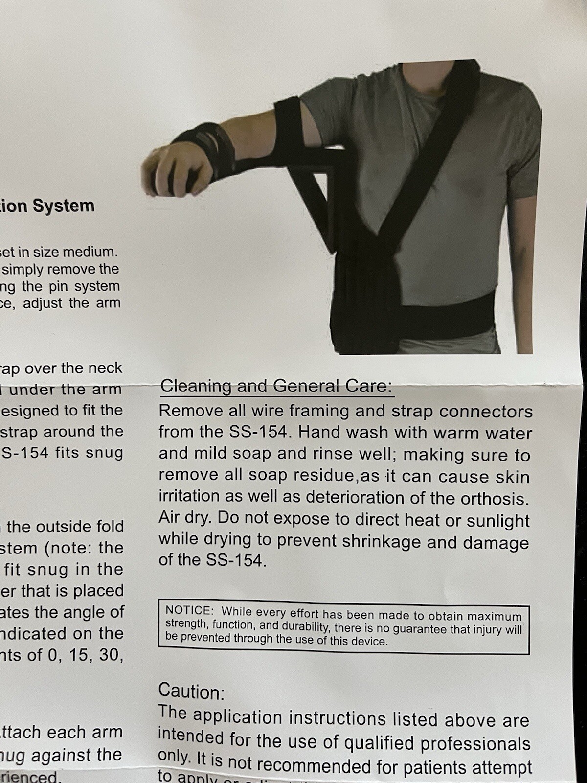 DR Medical Shoulder Abduction System SS-154 Universal Brace – Black – NEW