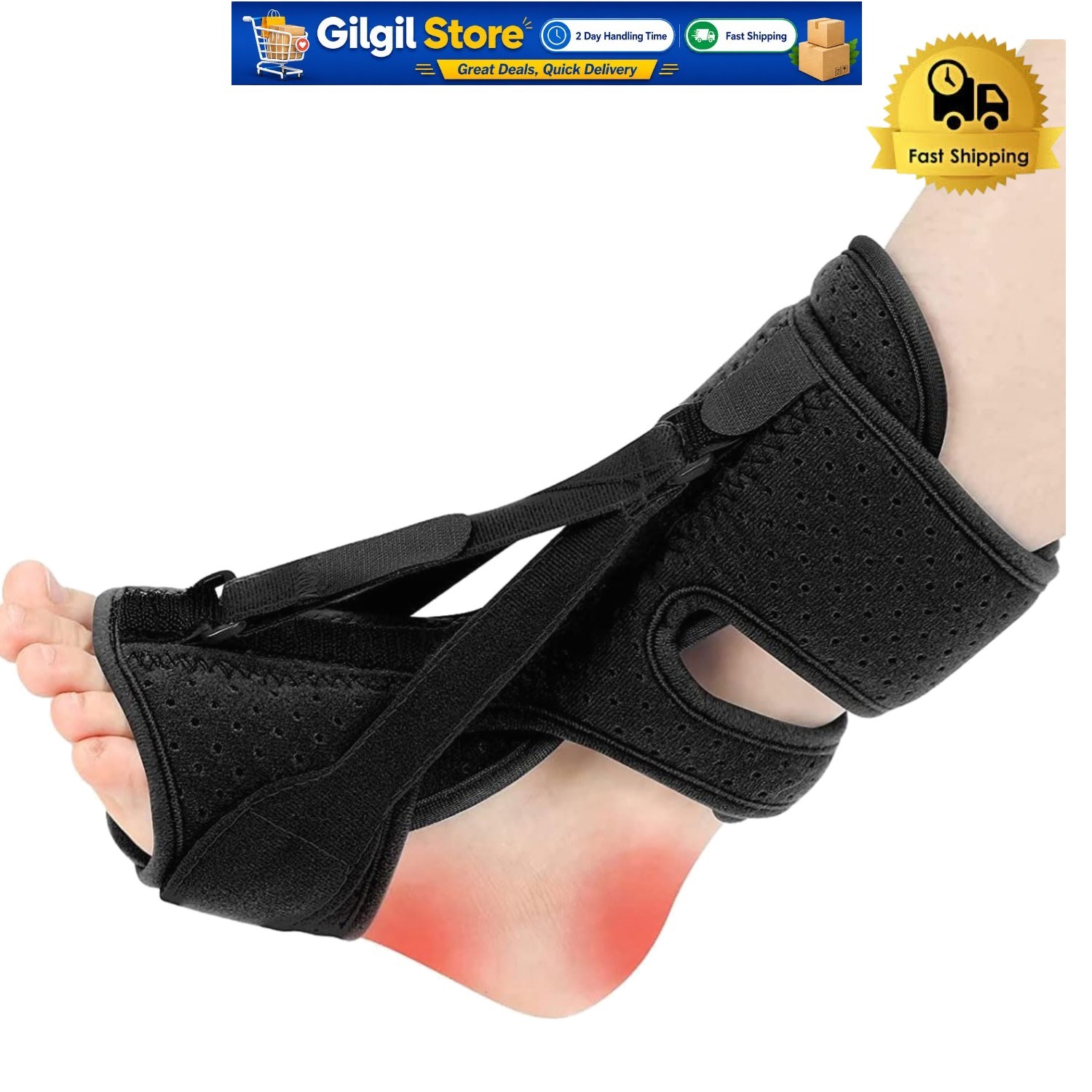 Comfortable Plantar Fasciitis Night Splint – Adjustable Relief for Foot Pain