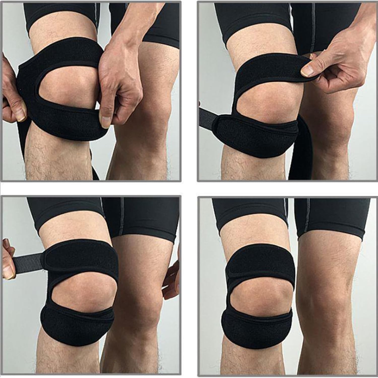 2PCS Knee Brace Patellar Tendon Support Strap Side Stabilizers & Patella Gel Pad