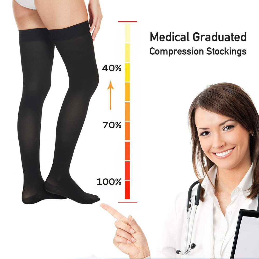 Thigh High Compression Stockings 20-30mmHg Medical Surgical Socks Varicose Vein
