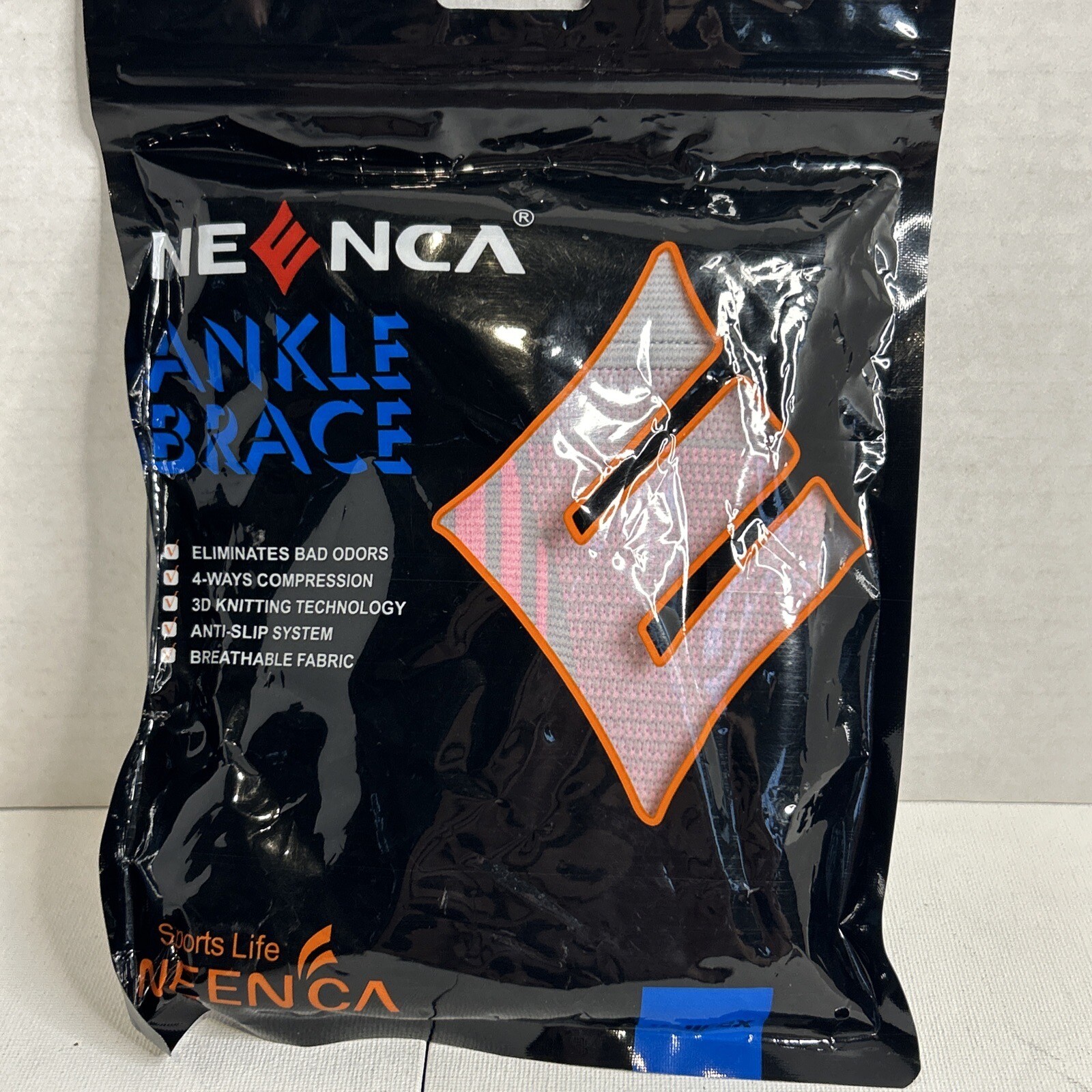 NEENCA Professional Ankle Brace Compression Sleeve Pair Ankle Support Pink Gray
