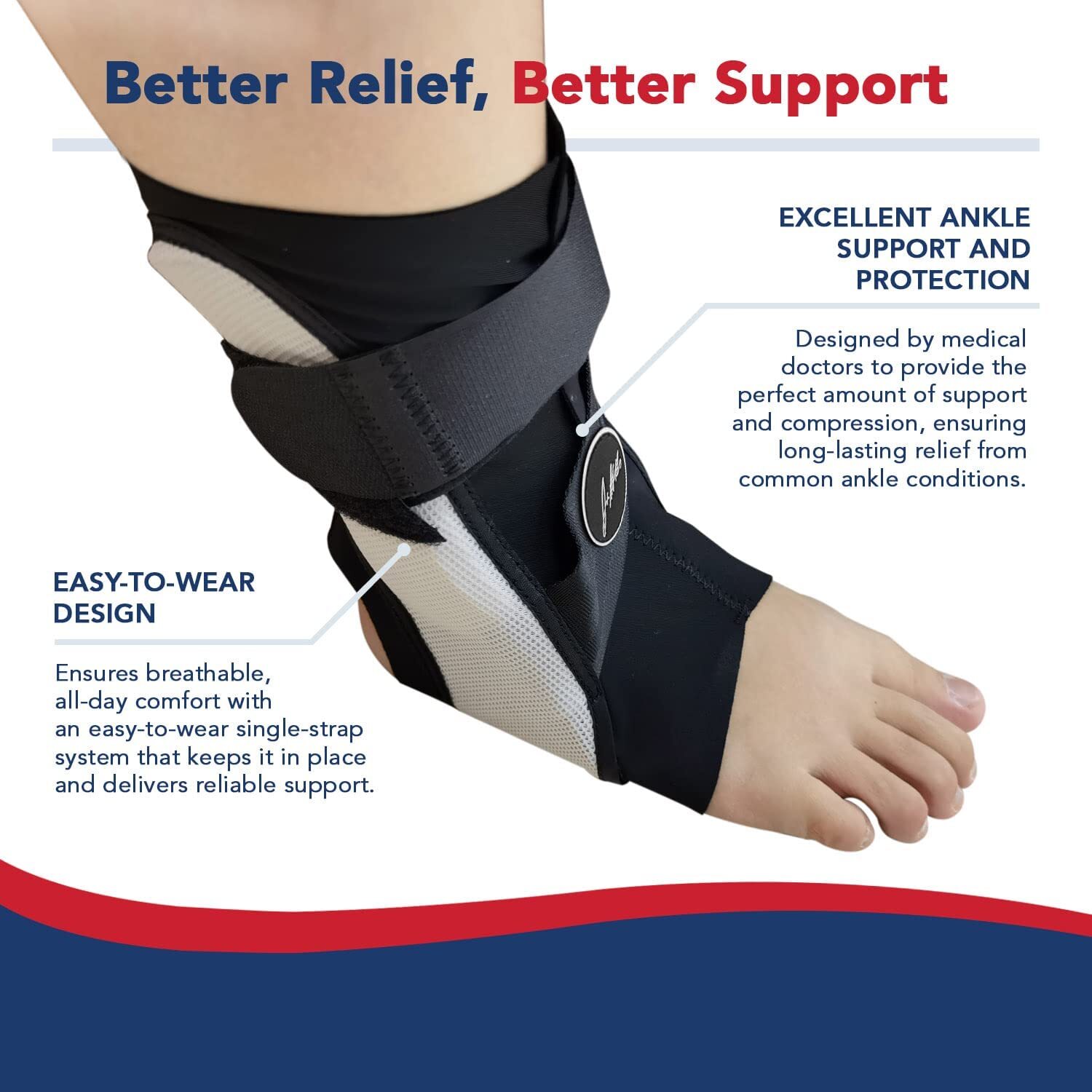 Dr Arthritis Ankle Brace Sprained Ankle Support Stabilizer Splint Medium Left